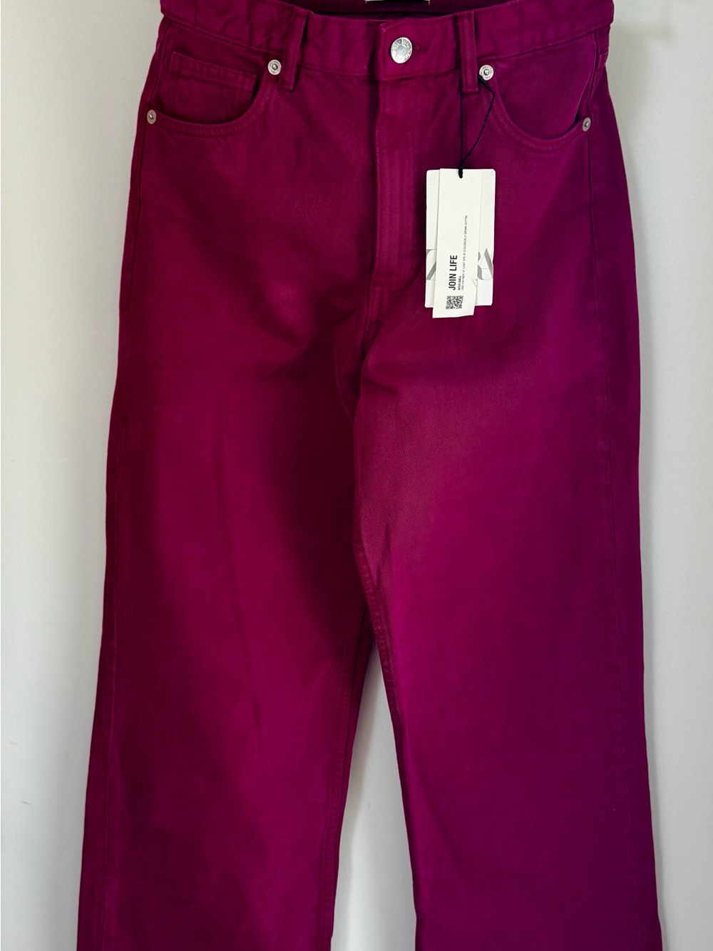 Zara Fuchsia High-Rise Jeans Size 38